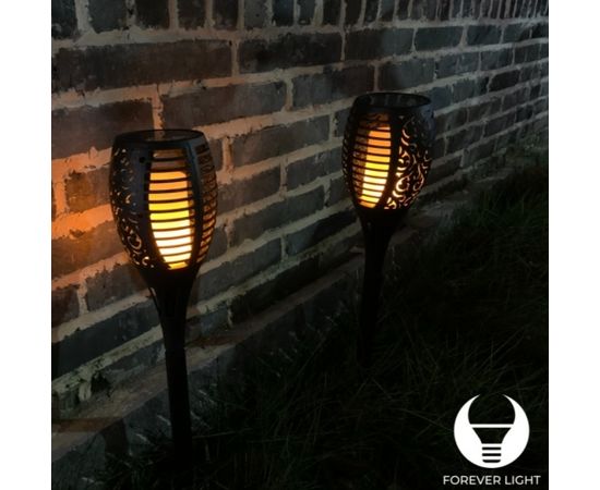 Forever Dārza lampa ar Saules baterijām / 96LED / 1500mAh Li / IP65 / Melna