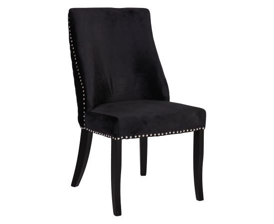Pusdienu krēsls WATSON 52x64xH96cm, materiāls: melns samta audums, melnas bērza koka kājas
