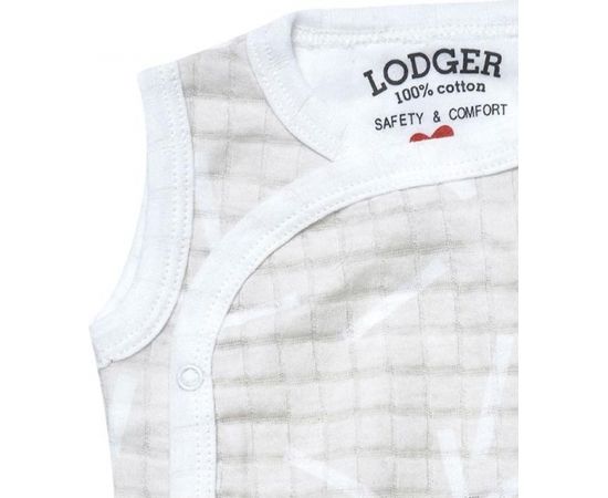 Lodger Romper Sprinkle kokvilnas bodijs bez piedruknēm, Ivory, 62 cm - RF 069_62