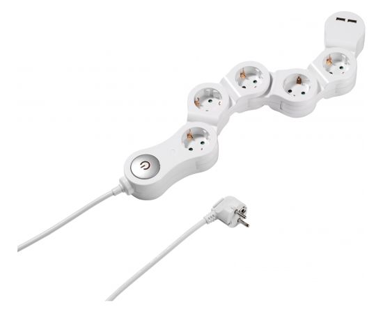 Vivanco extension cord 5 sockets 2x USB (62330)