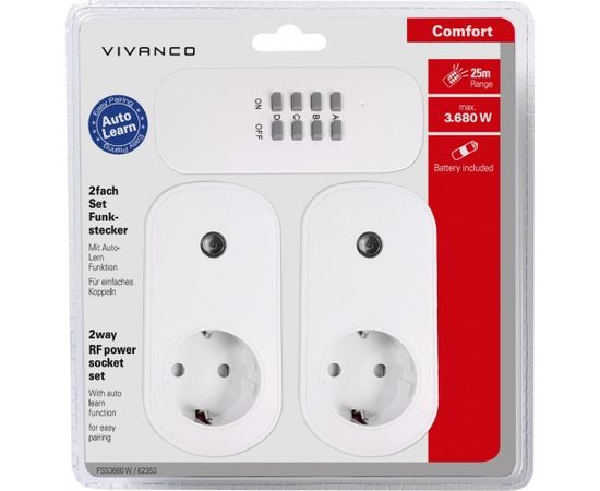 Vivanco socket set RF 3680W 2pcs (62353)