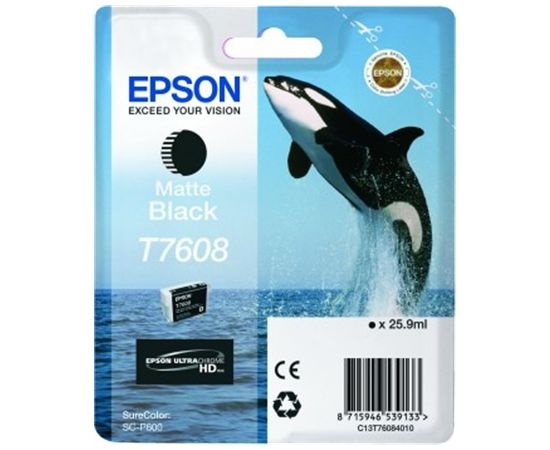 Epson T7608 Ink Cartridge, Matte Black