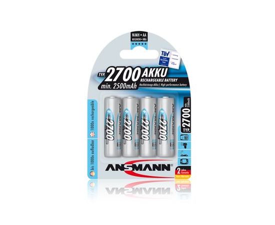 Akumulators R6 (AA) 1.2V 2700mAh Ni-Mh ANSMANN (4 gab.iepakojums)