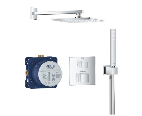 GROHE Grohtherm Cube SmartControl 230 Iebūvējamā dušas sistēma ar kvadrātveida augšējo galvu