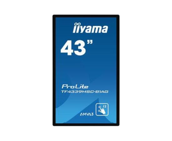 Iiyama 43" PCAP Open frame, Bezel Free 12-Points Touch, 1920x1080, AMVA3 panel, 24/7, 2xHDMI, DisplayPort, VGA, 340cd/m², 4000:1, Through Glass (Gloves) supported, Landscape, Portrait or Face-up mode / TF4339MSC-B1AG