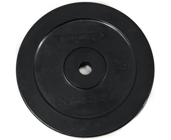 Toorx Rubber coated weight plate 1 kg, D25mm