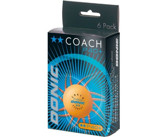 Table tennis ball DONIC P40+ Coach 2 star  6 pcs Orange