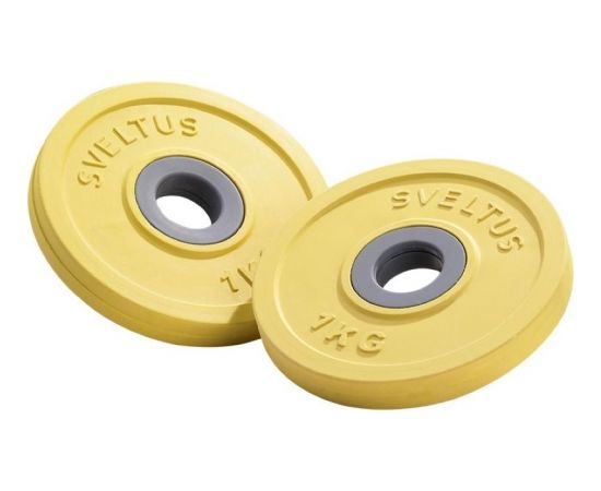 Weights for barbells SVELTUS 1652 D28mm 1kg Yellow