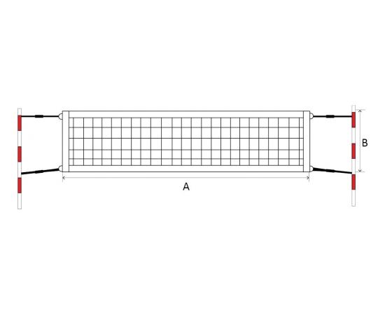 Pokorny Site Пляжная теннисная сетка ECONOM 9,5x1m PA 40x40x2mm, 4 натяжных каната