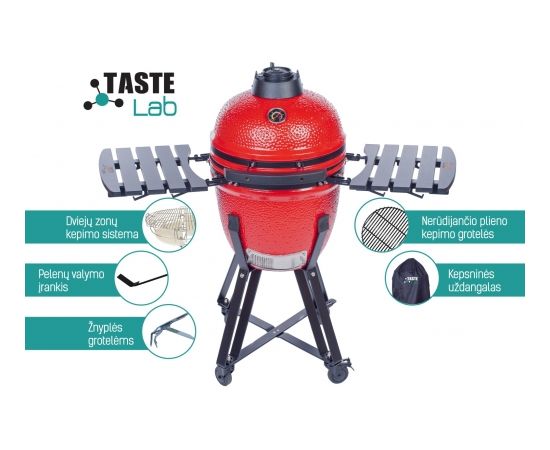 Ceramic barbecue KAMADO TasteLab 18'' Red with accessories
