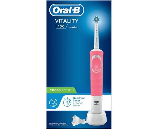 Oral-B Vitality 100 CrossAction Rozā elektriksā zobu birste