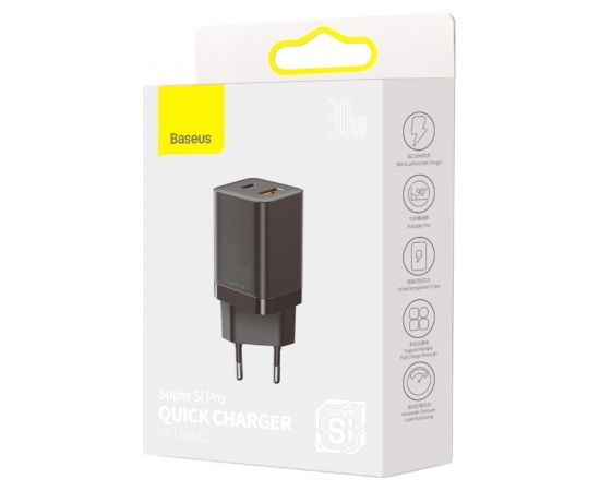 Baseus CCSUPP-E01 30W PD Super Si Pro 5V-20V (3A Max) USB-C TypeC / USB Супер Быстрая сетевая зарядка