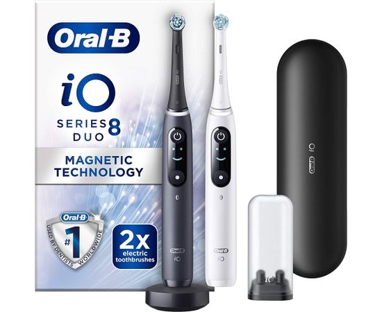 Oral-B  iO Series 8 Duo White Alabaster/Black Onyx elektriskā zobu birste