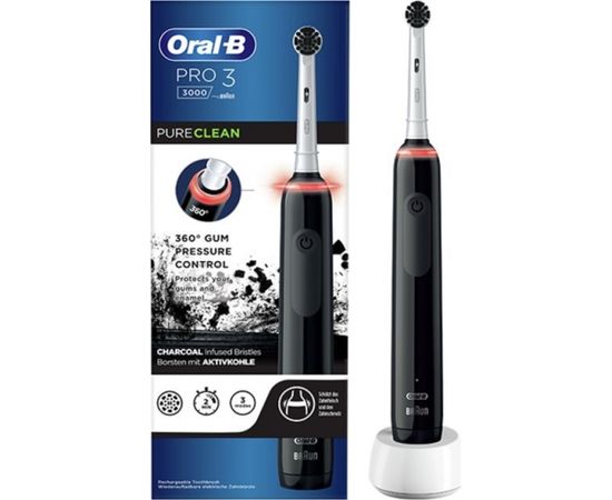 Oral-B Pro 3 3000 PureClean Black zobu birstīte