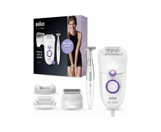 Braun SE5825P Silk-epil White Epilators Epilatori, bikini trimmeri, sieviešu skuvekļi