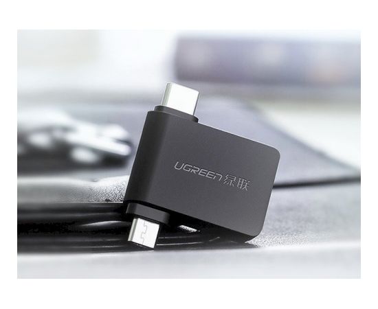 Переходник UGREEN 2в1 OTG USB-A 3.0 на USB-C + micro-USB черный