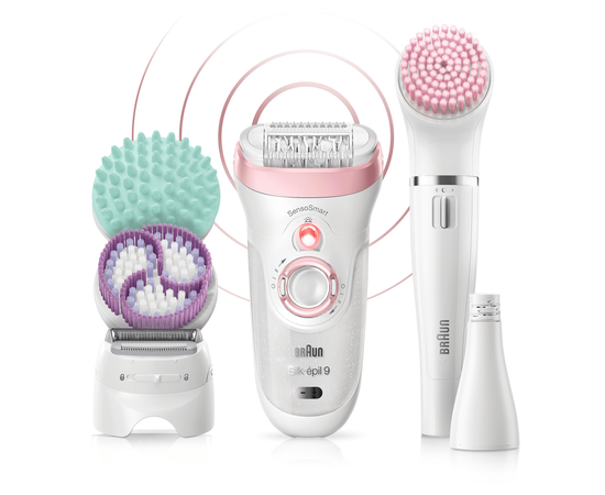 Braun Epilator Silk-épil  9/995 BS Operating time 50 min, Cordless, Number of speeds 2, White/Silver