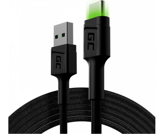 KAB USB > USB-C (ST - ST) 2m Green Cell Backlight Green LED Black