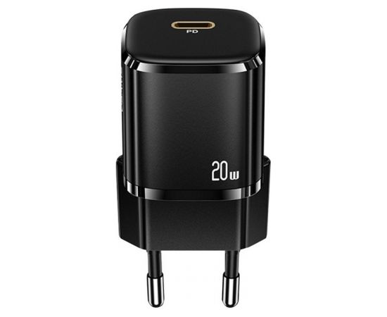 Usams T34 US-CC118 Mini Tīkla lādētājs 20W 1x USB-C Plug (Type-C) PD3.0 Ātrs lādētājs iPhone 11 12 13 Melna