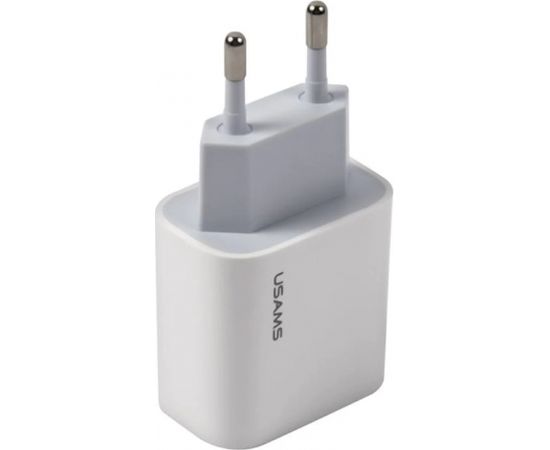 Usams T34 US-CC118 Tīkla lādētājs 20W 1x USB-C Plug (Type-C) PD3.0 Ātrā uzlāde iPhone 11 12 13 Balts