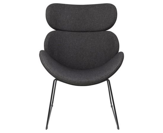 Кресло CAZAR 69x80xH90,5см, сиденье и спинка: ткань, цвет: серый, рама: чёрный металл