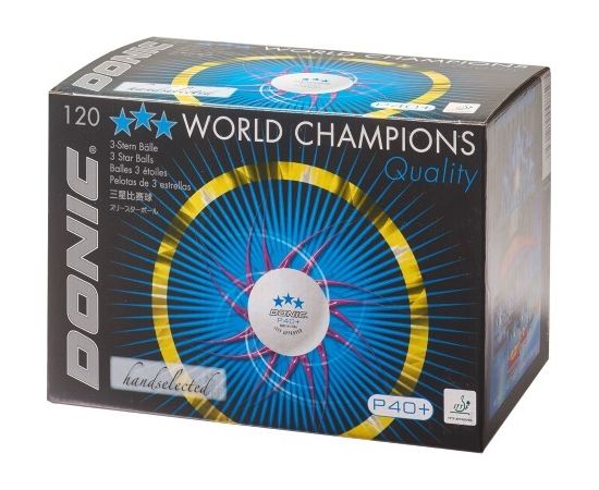 Table tennis ball DONIC P40+ 3star ITTF 120pcs White