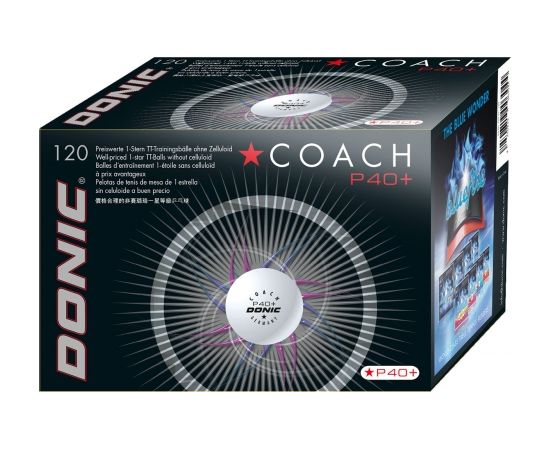 Table tennis ball DONIC P40+ Coach 1star 120pcs White
