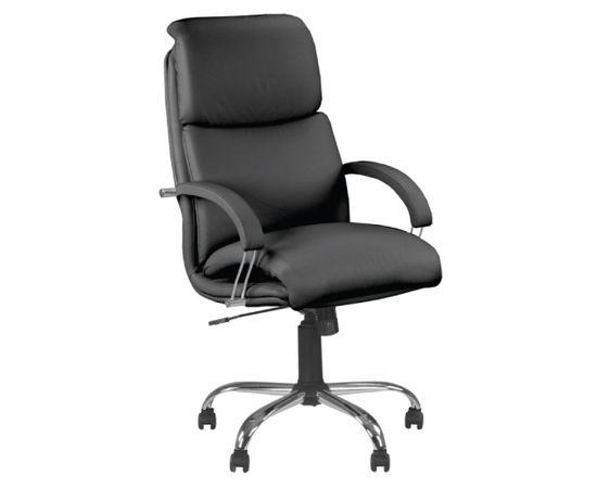 Biroja krēsls NOWY STYL NADIR STEEL Chrome (comfort), melna āda SP-A