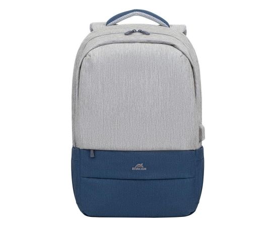 NB BACKPACK ANTI-THEFT 17.3"/7567 GREY/DARK BLUE RIVACASE