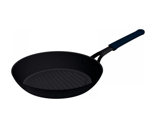 Tramontina PROFESSIONAL ČUGUNA GRILL PANNA 30CM, AR SILIKONA UZMAVU ROKTURIM, MELNA