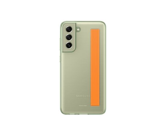Samsung  Galaxy S21 FE Clear Strap Cover Case Olive Green