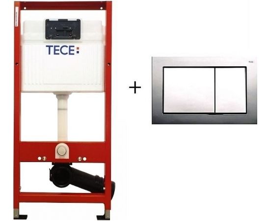 TECEprofil Base WC rāmja komplekts, hromēta skalošanas spiedpoga
