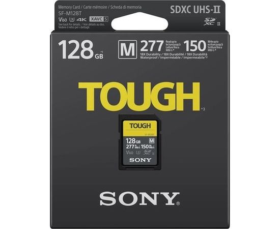 Atmiņas karte Sony SF-M Tough SDXC 128 GB Class 10 UHS-II U3 V60 (SFM128T/T1)