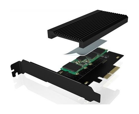 ICY BOX IB-PCI208-HS PCIe extension card with M.2 M-Key socket for an NVMe SSD