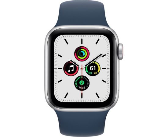 Apple Watch SE GPS + Cellular 40mm Sport Band, silver/abyss blue (MKQV3EL/A)