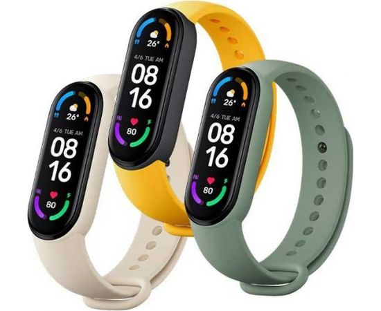 Xiaomi Mi Band 6 strap set, white/green/yellow