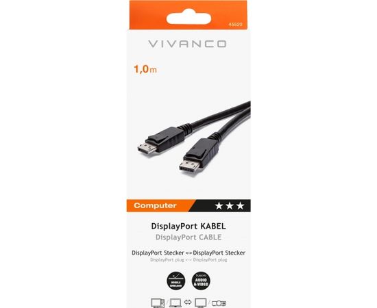 Vivanco кабель DisplayPort - DisplayPort 1 м (45520), черный