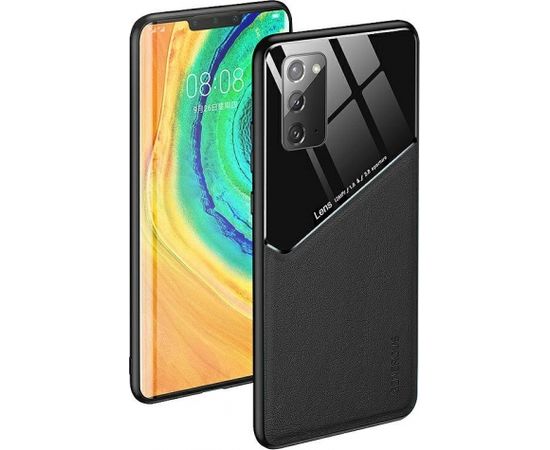 (Ir veikalā) Mocco Lens Leather Back Case Aizmugurējais Ādas Apvalks Priekš Huawei P Smart 2021 Melns