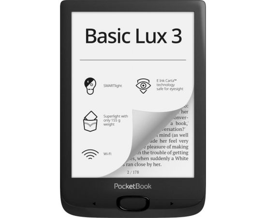 PocketBook Basic Lux 3 Ink Black 6" 8GB e-Reader (Ir veikalā)
