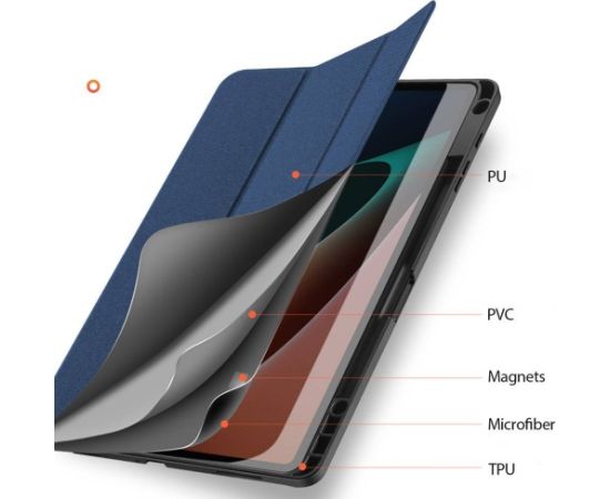 Dux Ducis Domo Magnet Case Grāmatveida Maks Planšetdatoram Xiaomi PAD 5 / 5 PRO Zils