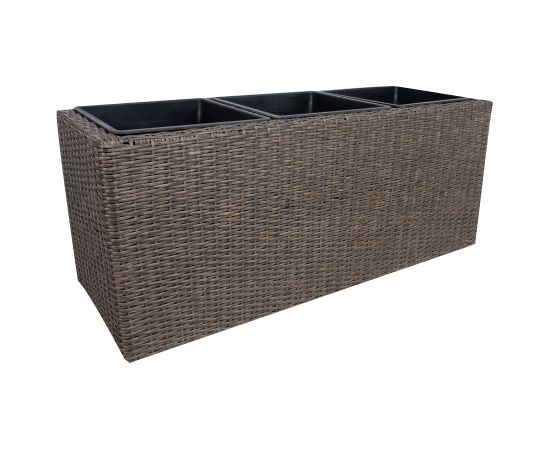 Ящик для цветов WICKER 110x39xH45см, тёмно-коричневый