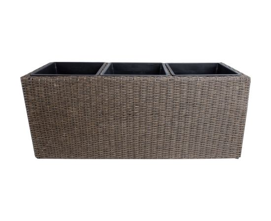 Ящик для цветов WICKER 110x39xH45см, тёмно-коричневый
