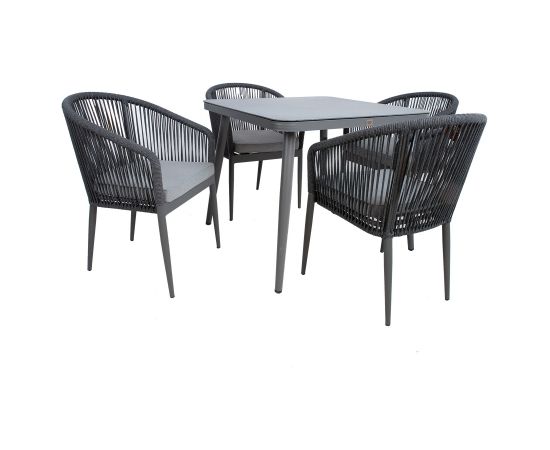 Dārza mēbeļu komplekts ECCO galds un 4 krēsli Dārza mēbeļu komplekti