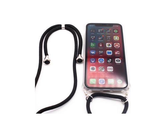 Evelatus Samsung A40 Case with rope Black Transparent