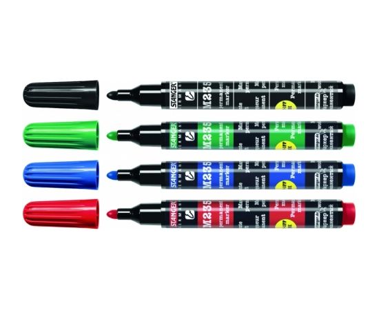 STANGER permanent MARKER M235, 1-3 mm, 4 colored 712012