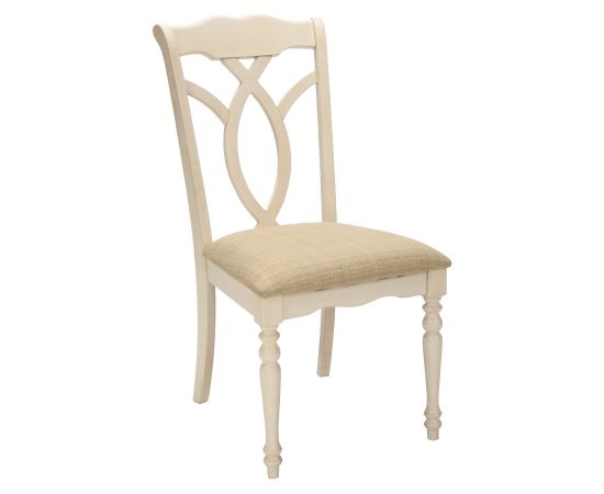Krēsls LILY 49x63xH98cm, sēdekļu audums, krāsa: bēša, kājas un rāmis: gumijas koks, krāsa: antīks balta