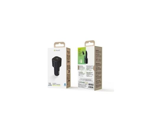 Car Charger (Eco) Type-C PD 18W By Muvit Black