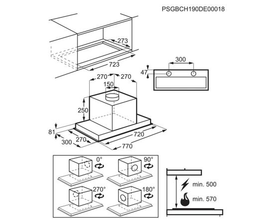 AEG DGE5861HM Iebūvējams Tvaiku nosūcējs, 80cm Hob2Hood