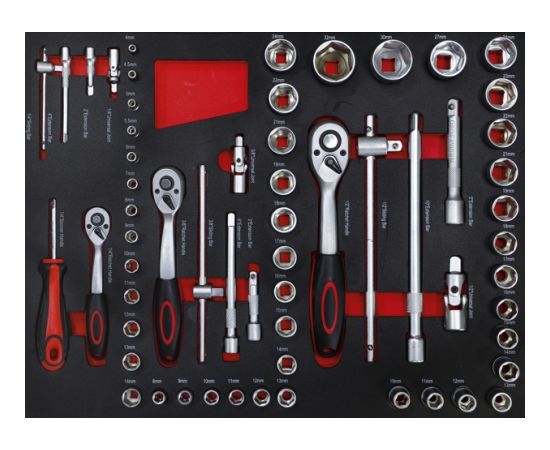 Darbnīcas ratiņi | 6 atvilktnes | 1 sānu durvis | ar 158 instrumentiem BGS Technic-6055