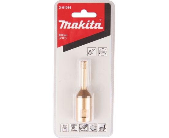 D-61086 Dimanta kroņurbis leņķa slīpmāšīnām  8MM. (M14) Makita Mehāniskie instrumenti